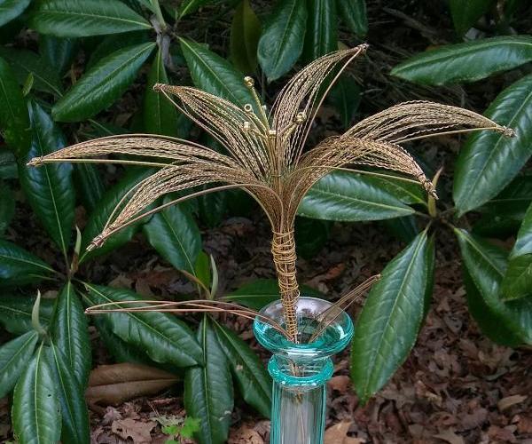 Upcycled Guitar String Lily Sculpture