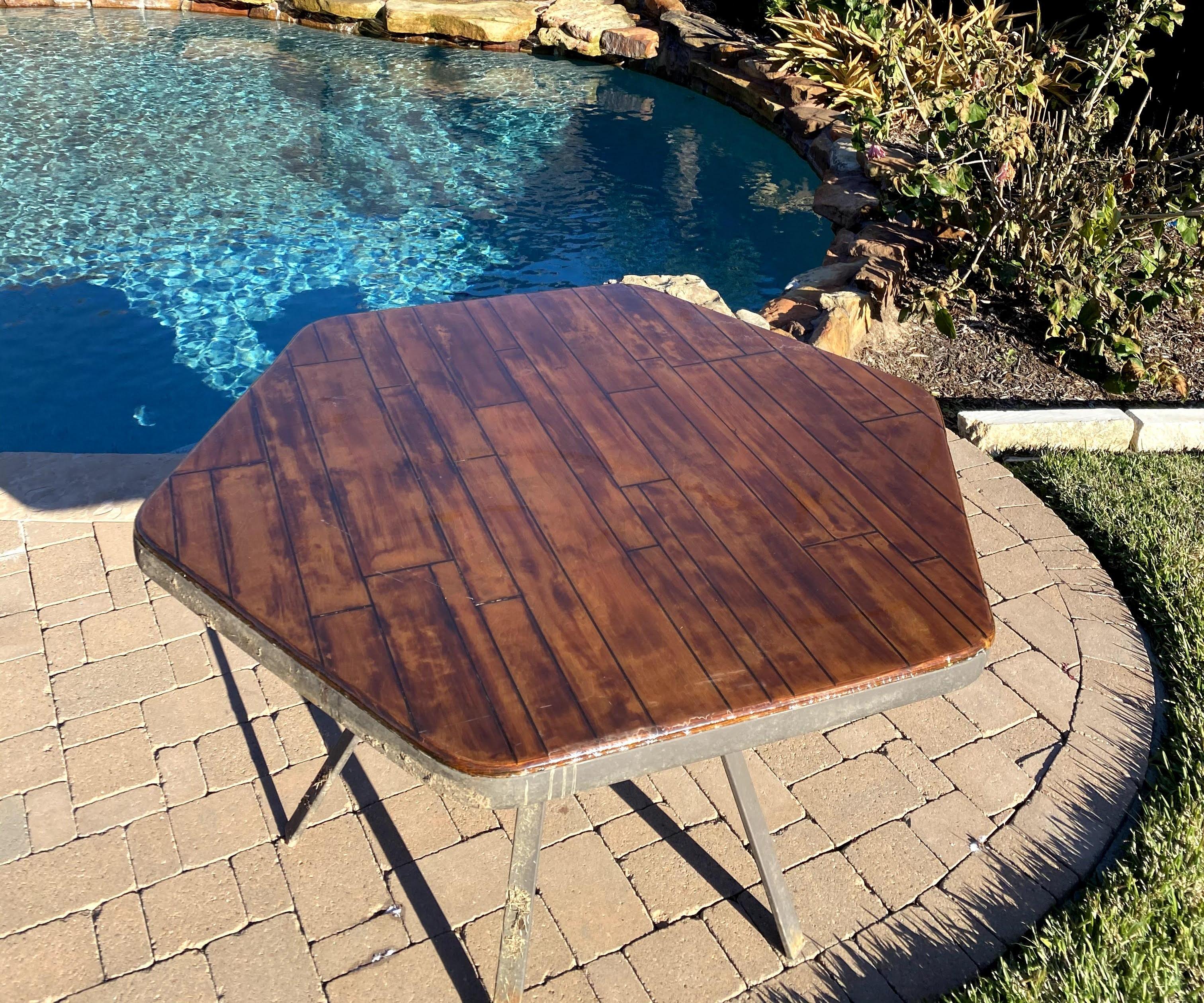 "Distressed Plank/s" Birch Plywood Table