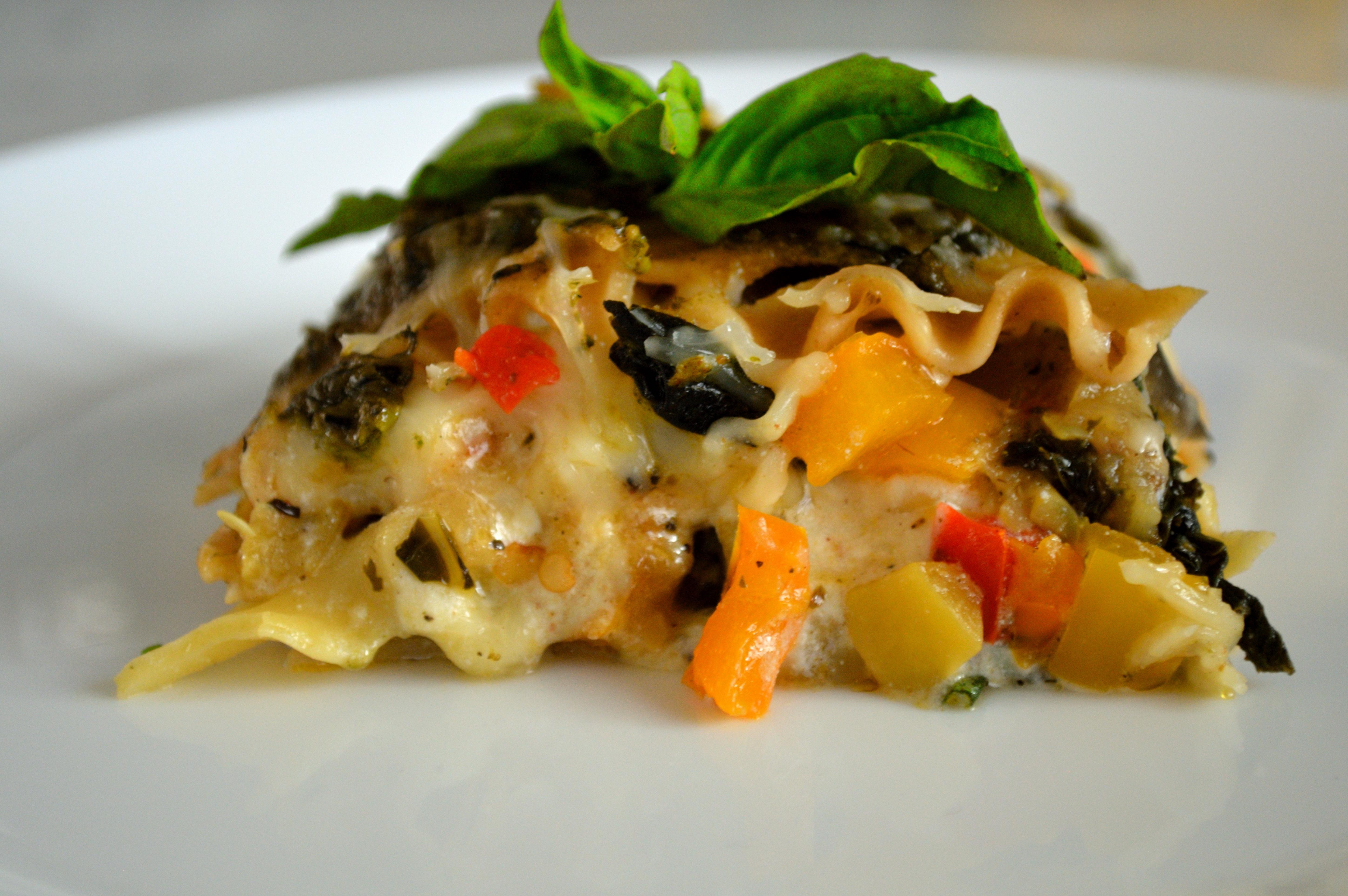 Ratatouille Lasagna With Basil Walnut Pesto