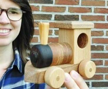 Wooden Toy Train Locomotive