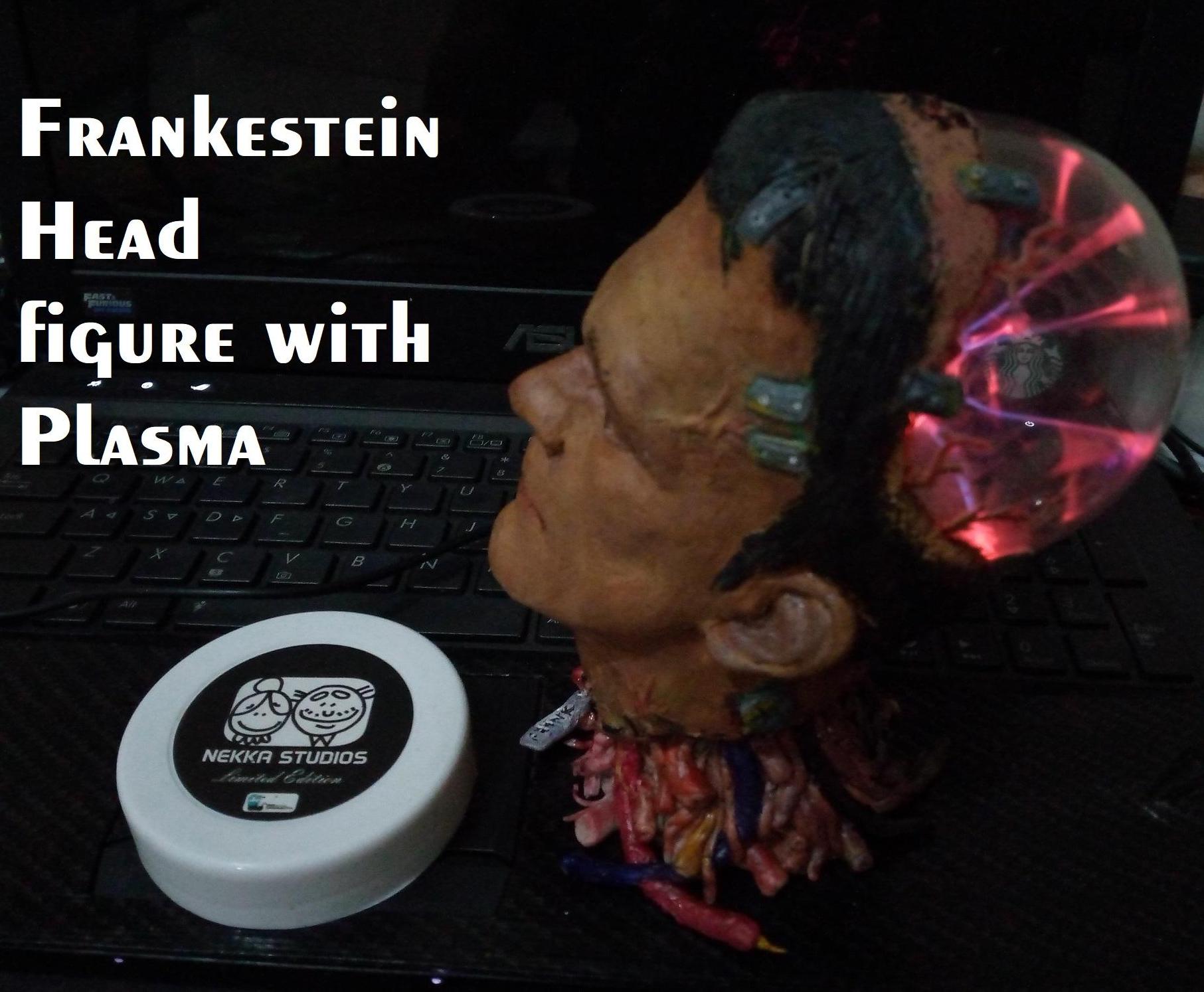 Frankestain Head With Plasma Lamp for Halloween Decoration