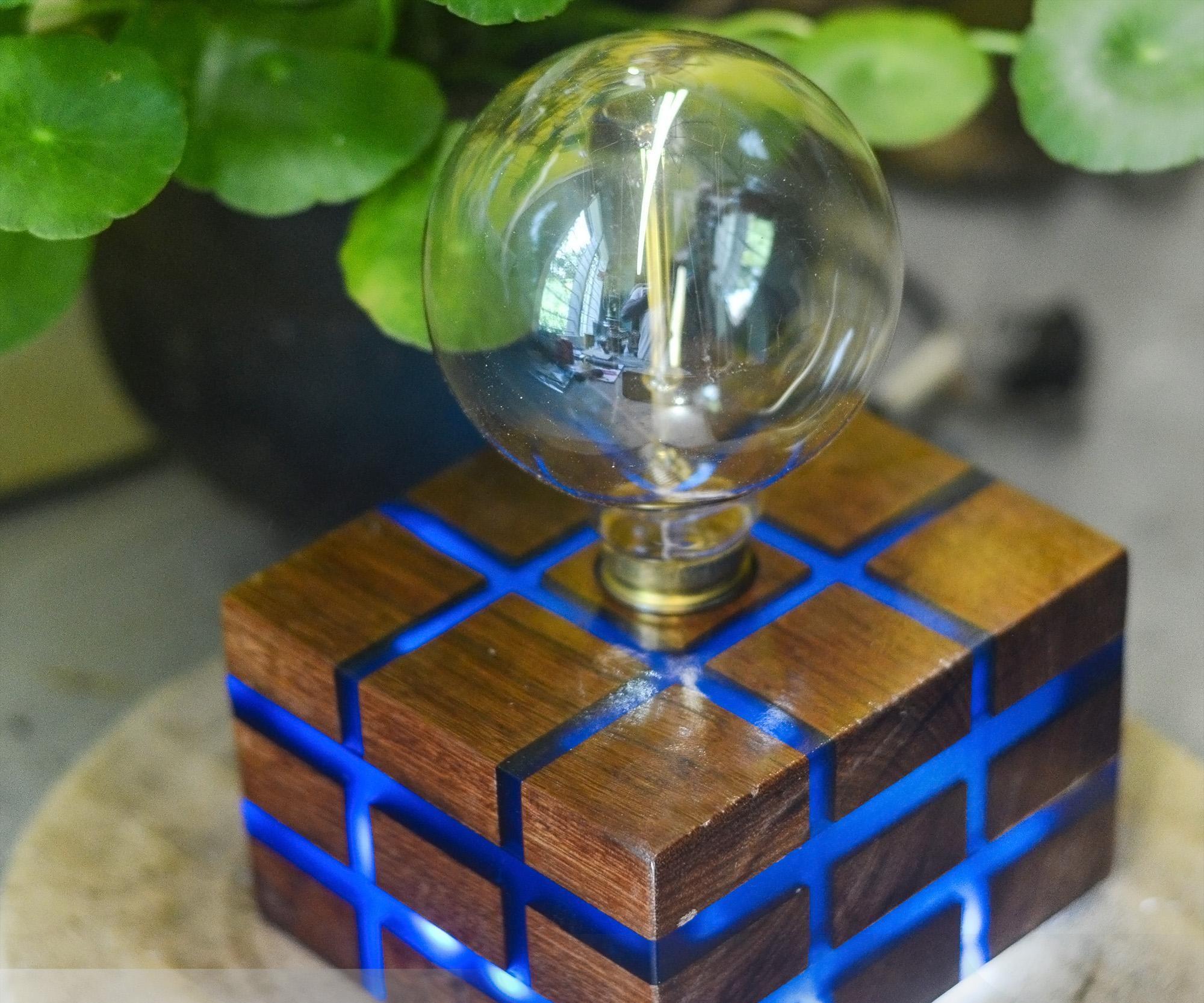 Tesseract - Reclaimed Wood Table Lamp and Night Lamp