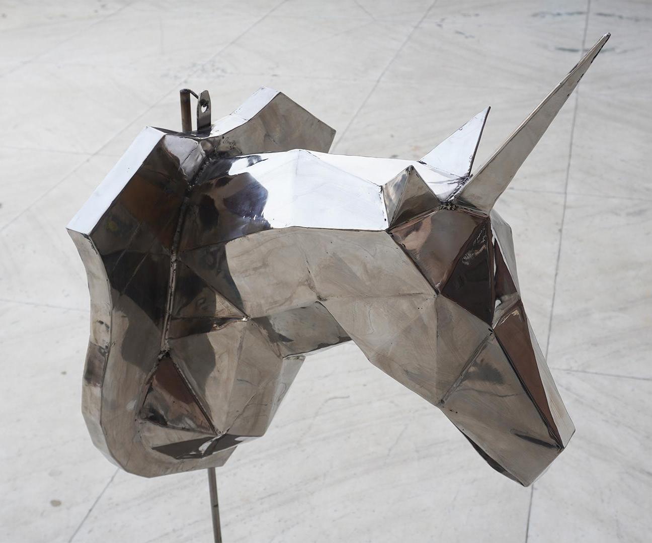 Stainless Steel Unicorn Sculpture