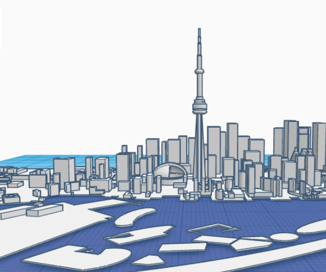 How to 3D Design a Model of the Toronto City Skyline in TinkerCAD: Scene