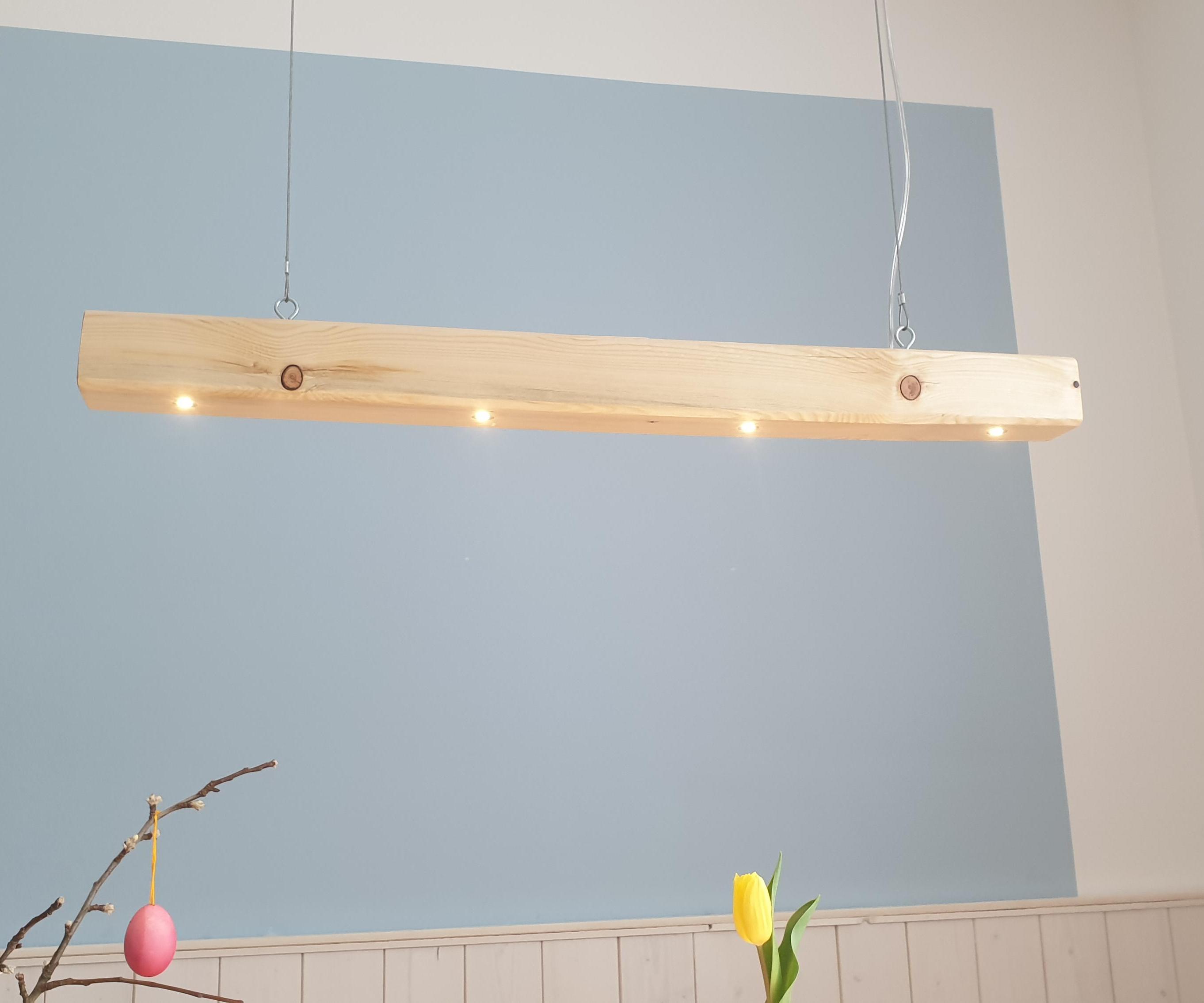 Kitchen Table Lamp Made of Scrap Wood