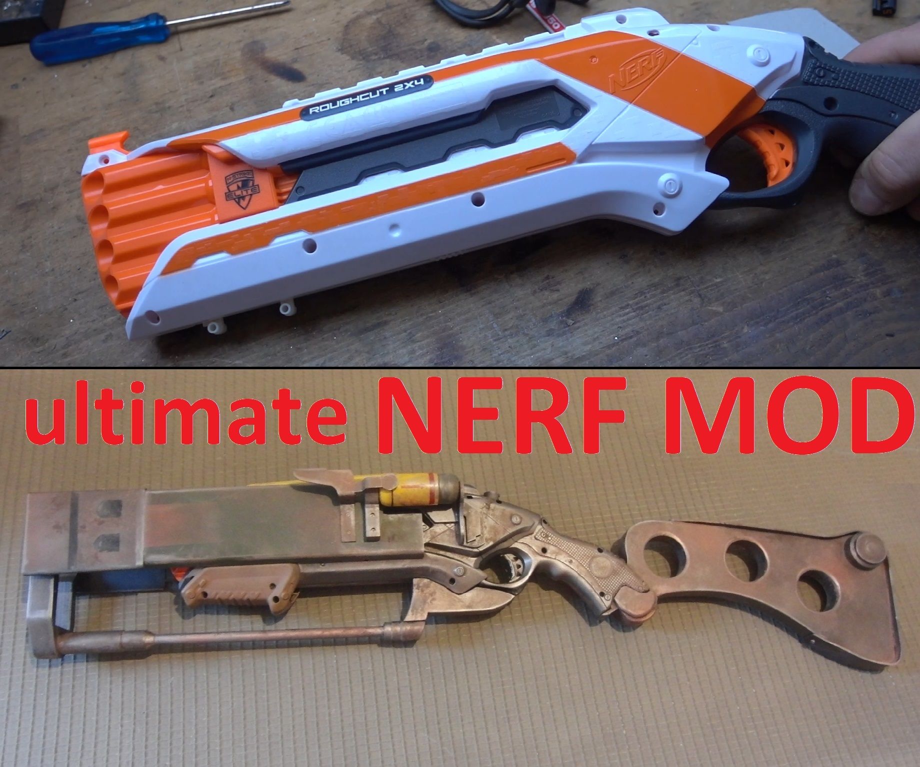 NERF Roughcut MOD: Fallout Laser Rifle !!!