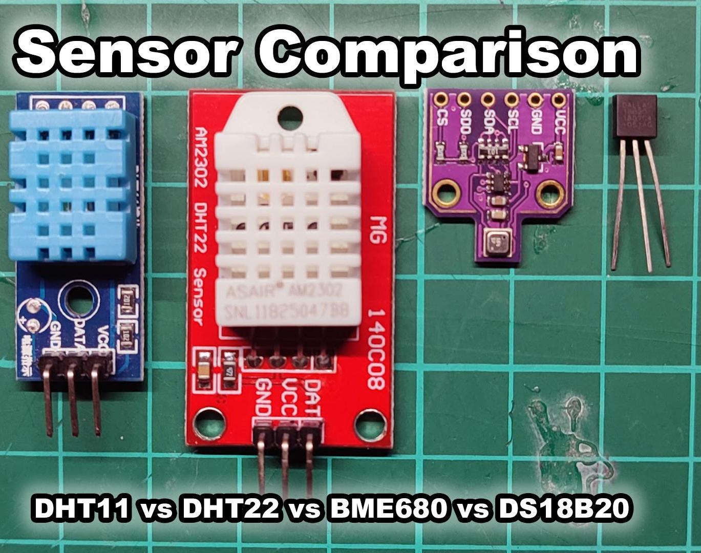 Sensor Comparison: DHT11 Vs DHT22 Vs BME680 Vs DS18B20 