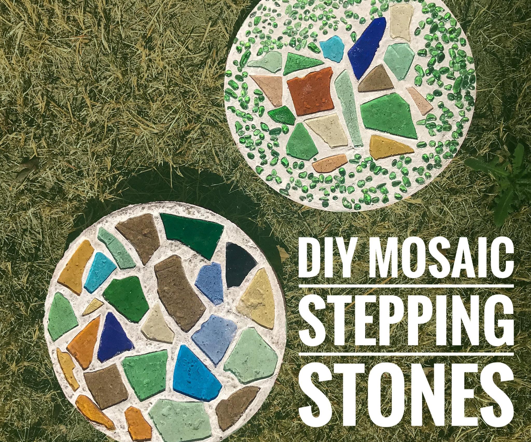 DIY Mosaic Stepping Stones
