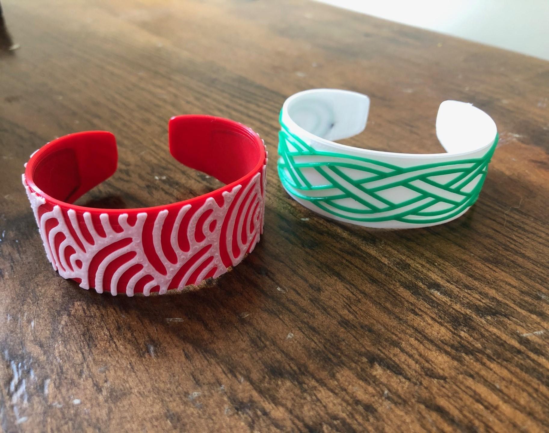 Thermoformed Pattern 3D Bracelets