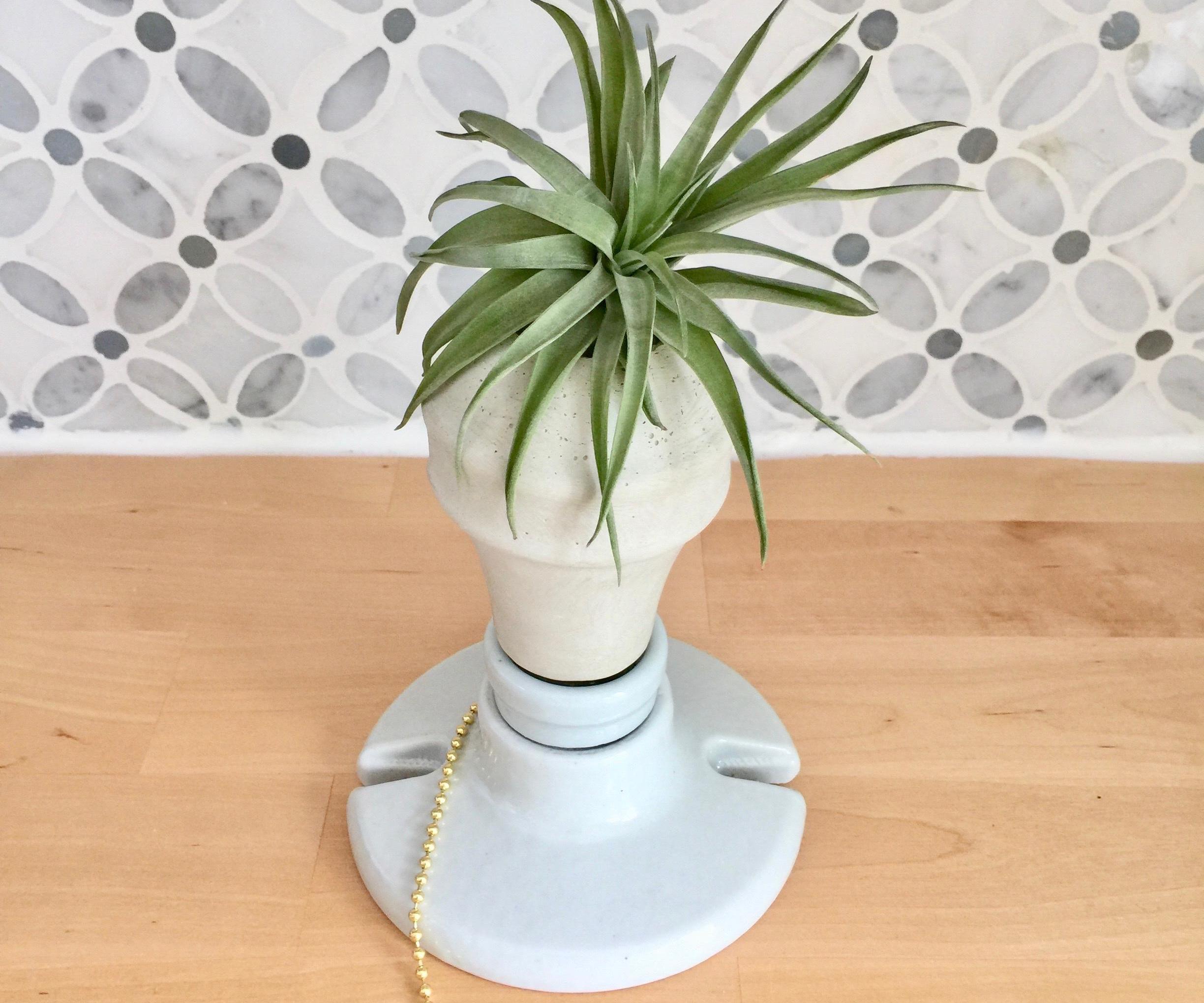 Cement Light Bulb Planter
