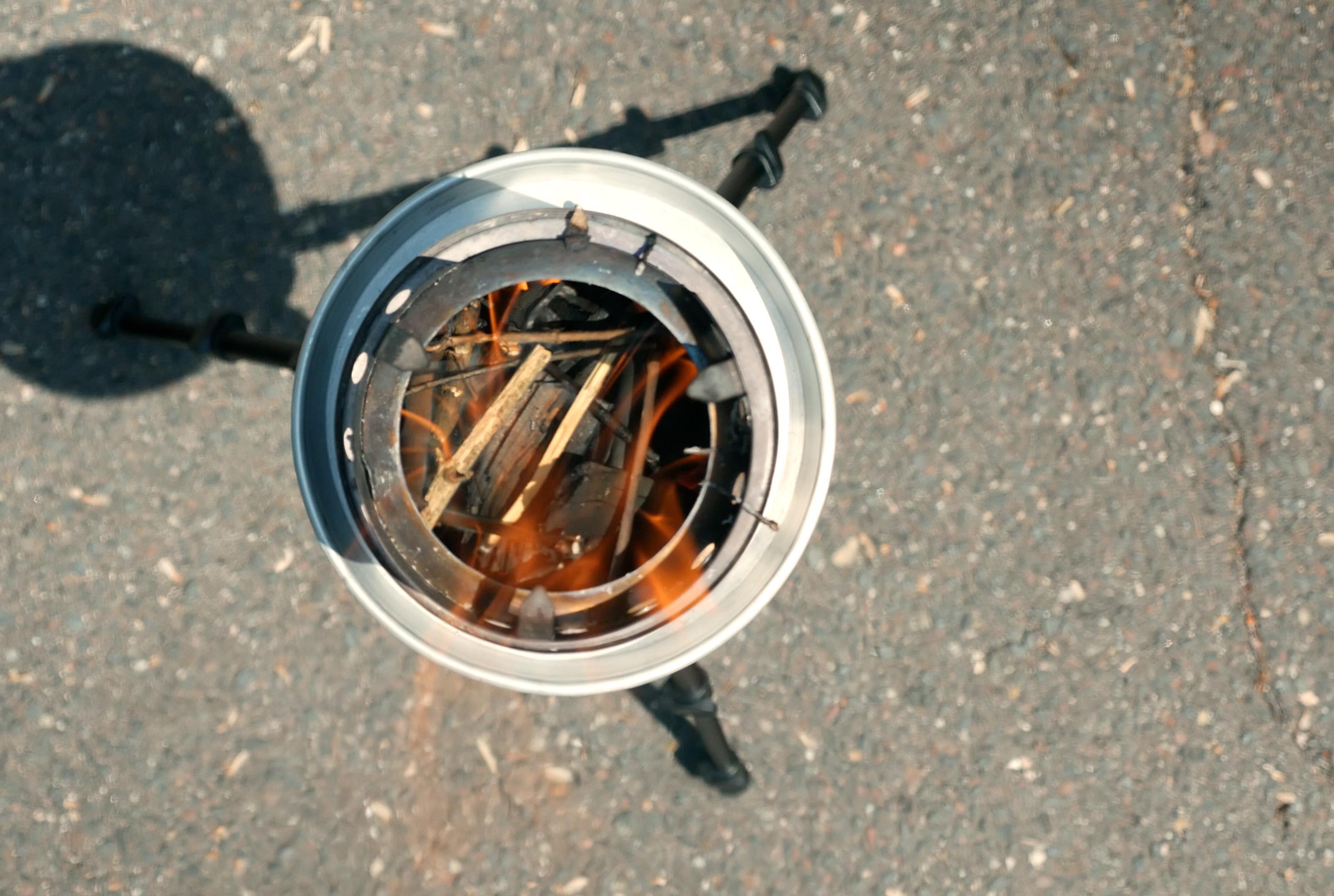 Tripod Mount For A Gasifier Stove (Made From an Old Cake Pan)