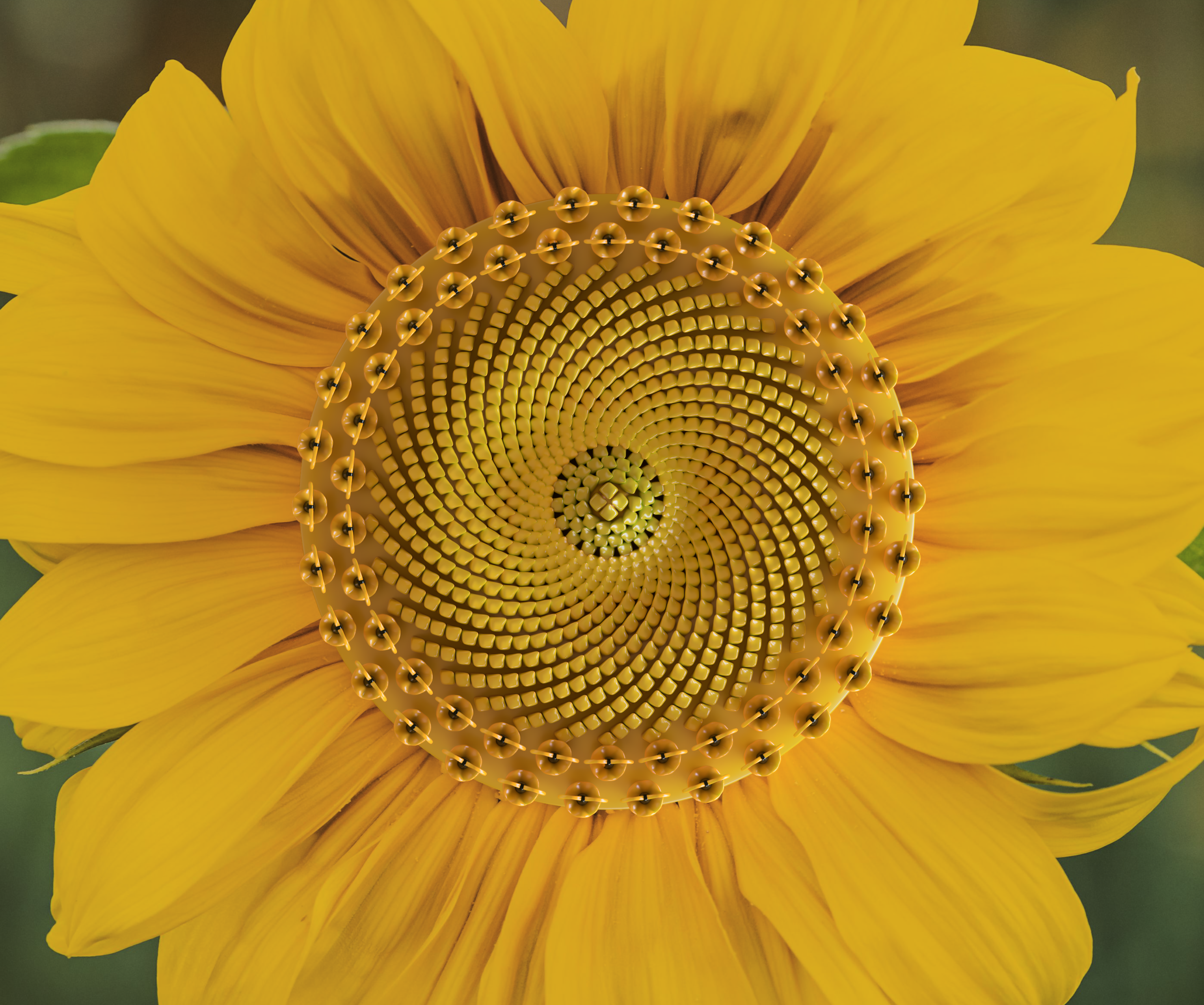 Disseny Del Patró Natural Dels Gira-sols Per a Impressió 3D