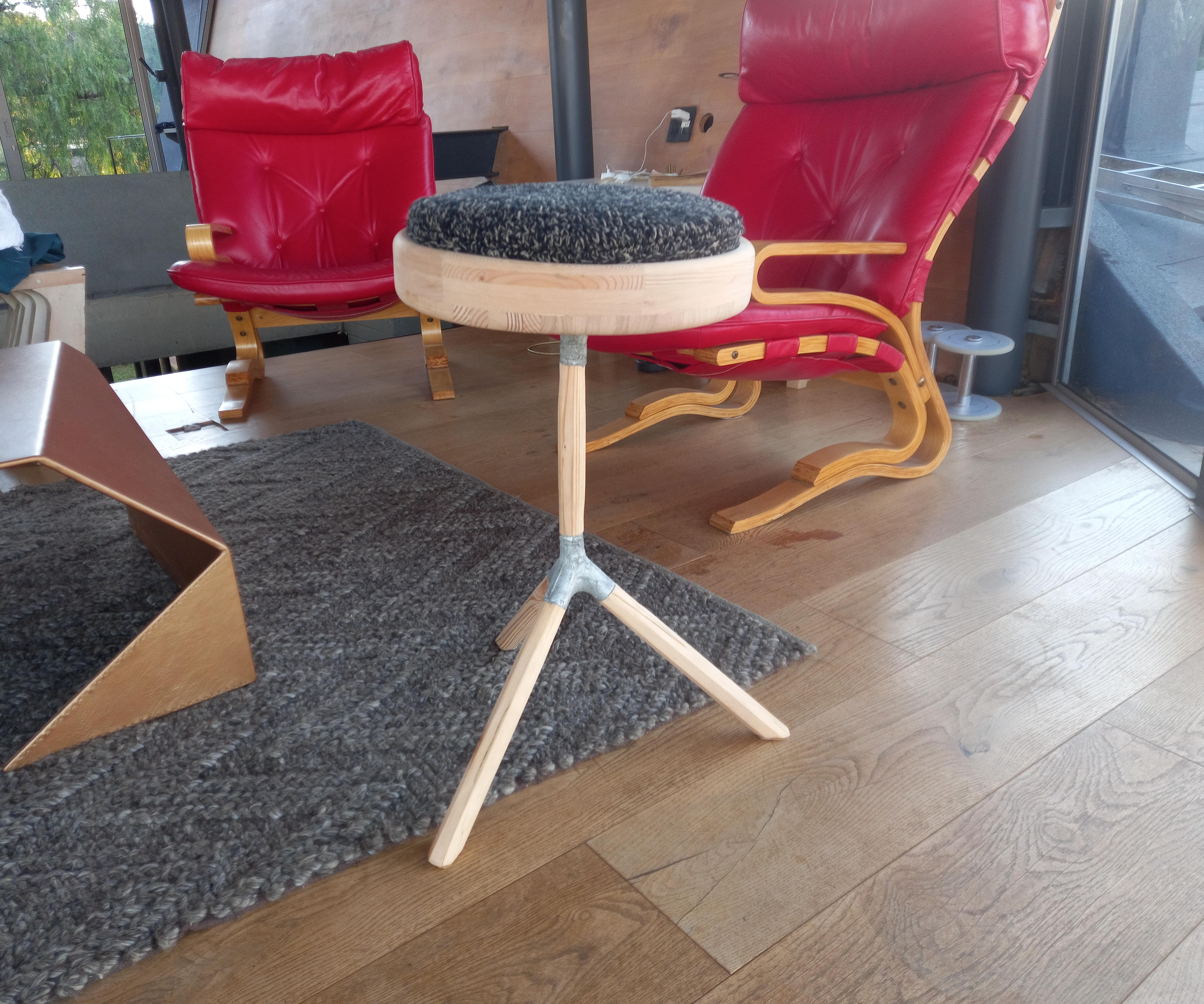 Artist Stool Made From Reclaimed Materials. 