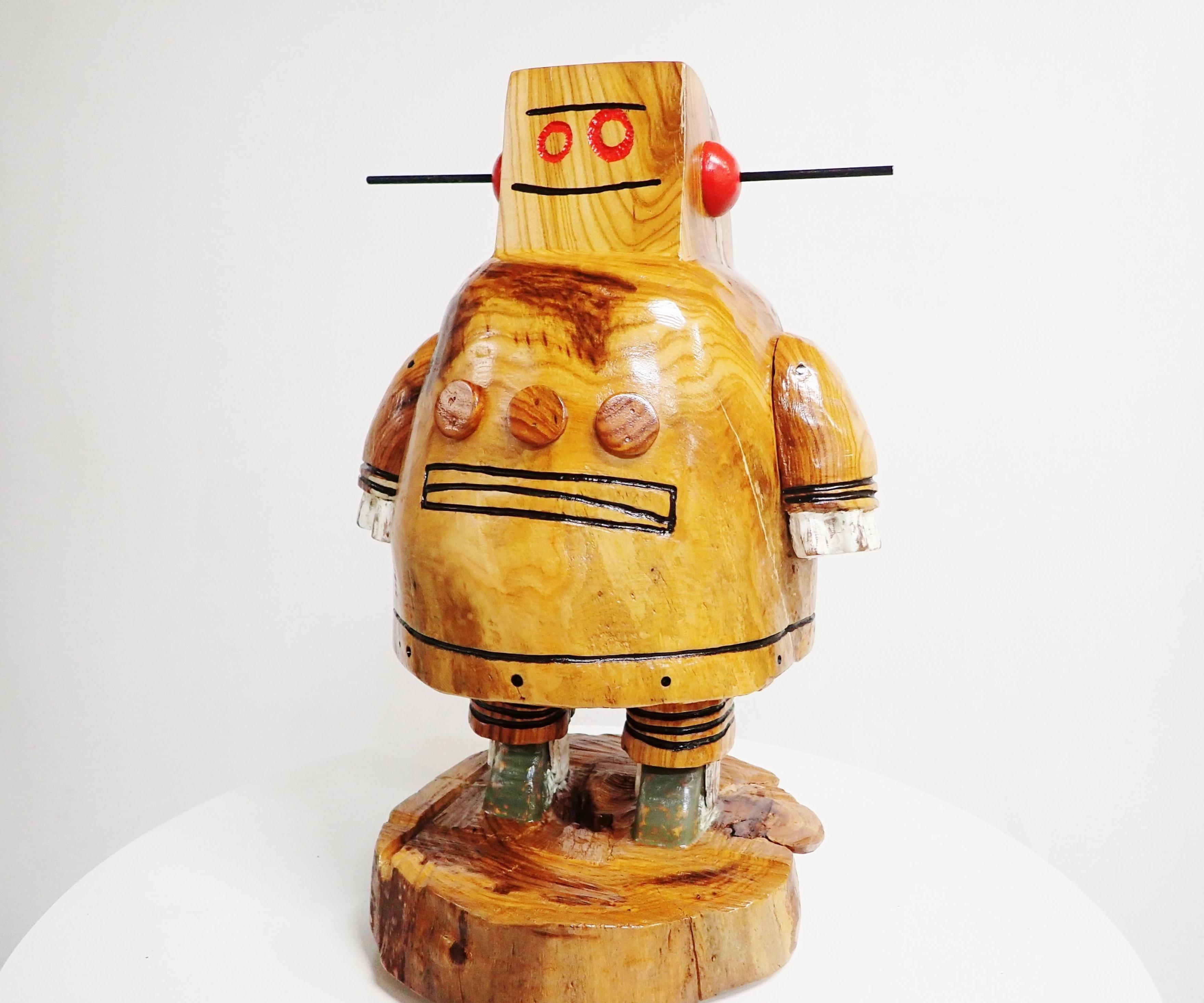 Carved Wood Instructables Robot
