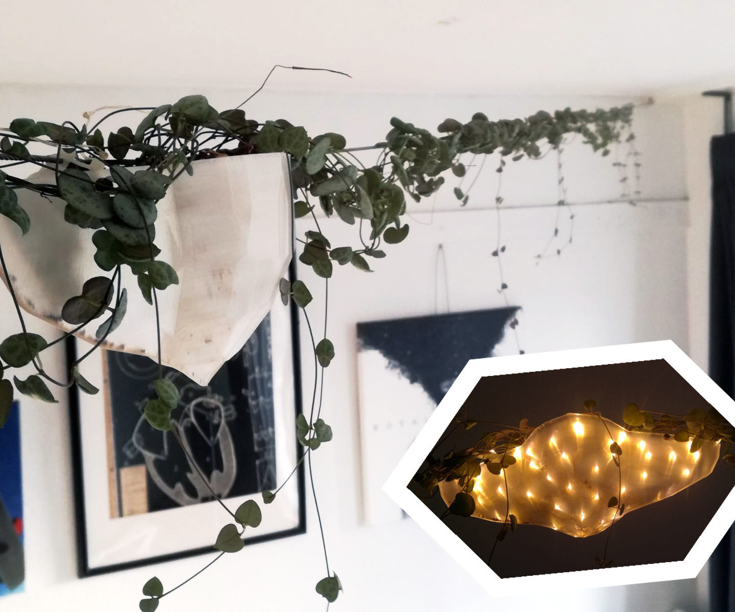 LED Lit Suspended Planter