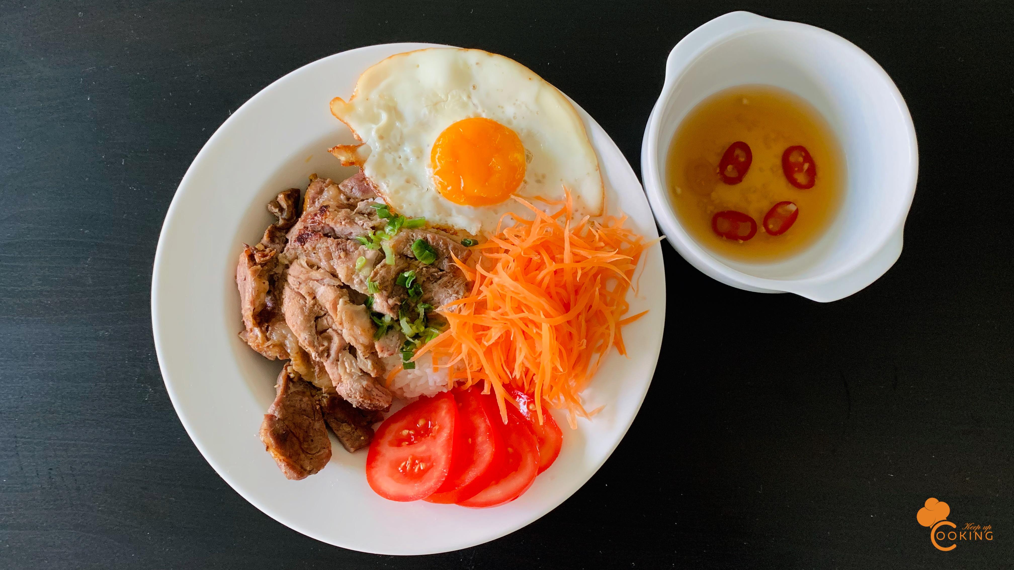 Vietnamese Grilled Pork and Rice (Cơm Sườn Trứng)