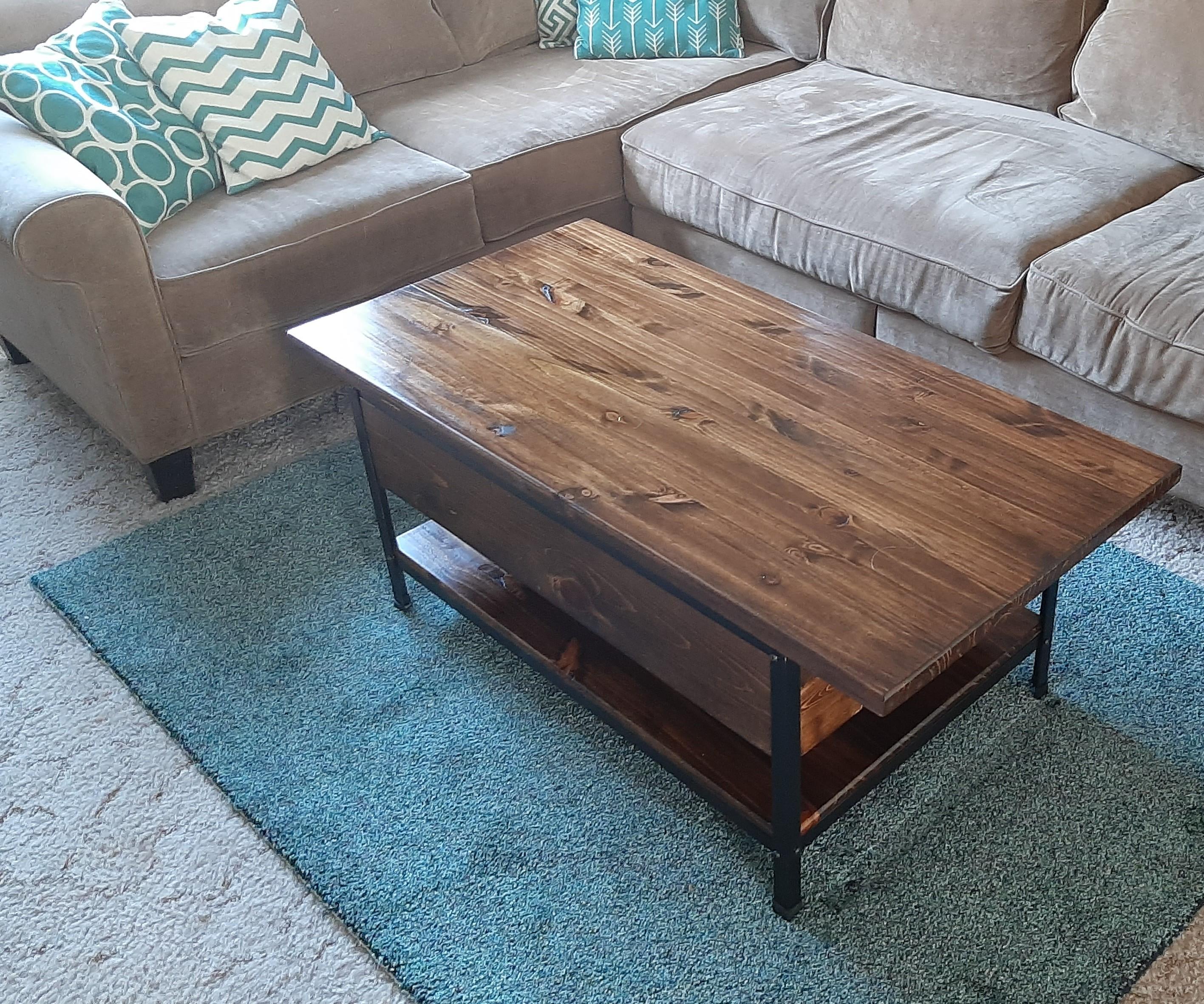 DIY Industrial Coffee Table With Storage