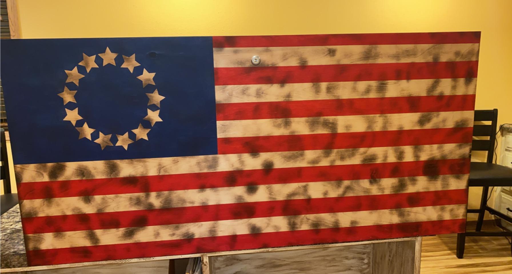 American Flag Storage Cabinet