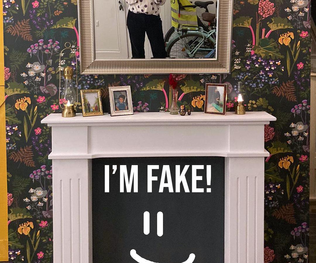 Fake Fireplace That Knows It