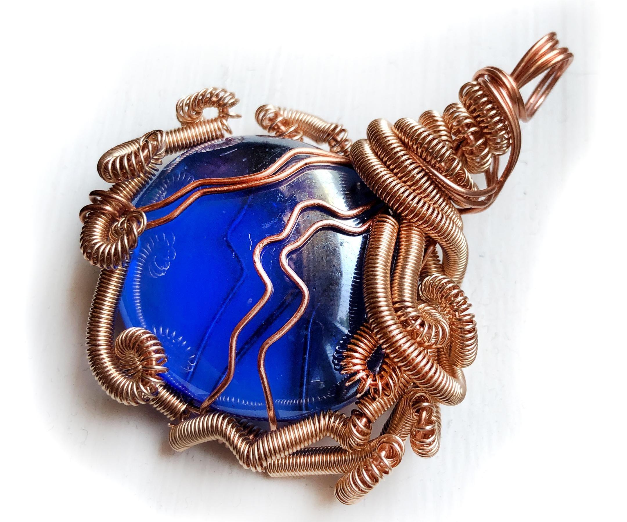 Amazing Wire Wrapped Glass Pendant...for Pennies!