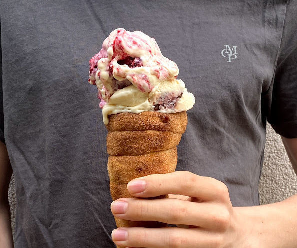 Cheesecake Ice Cream in Chimney Cone