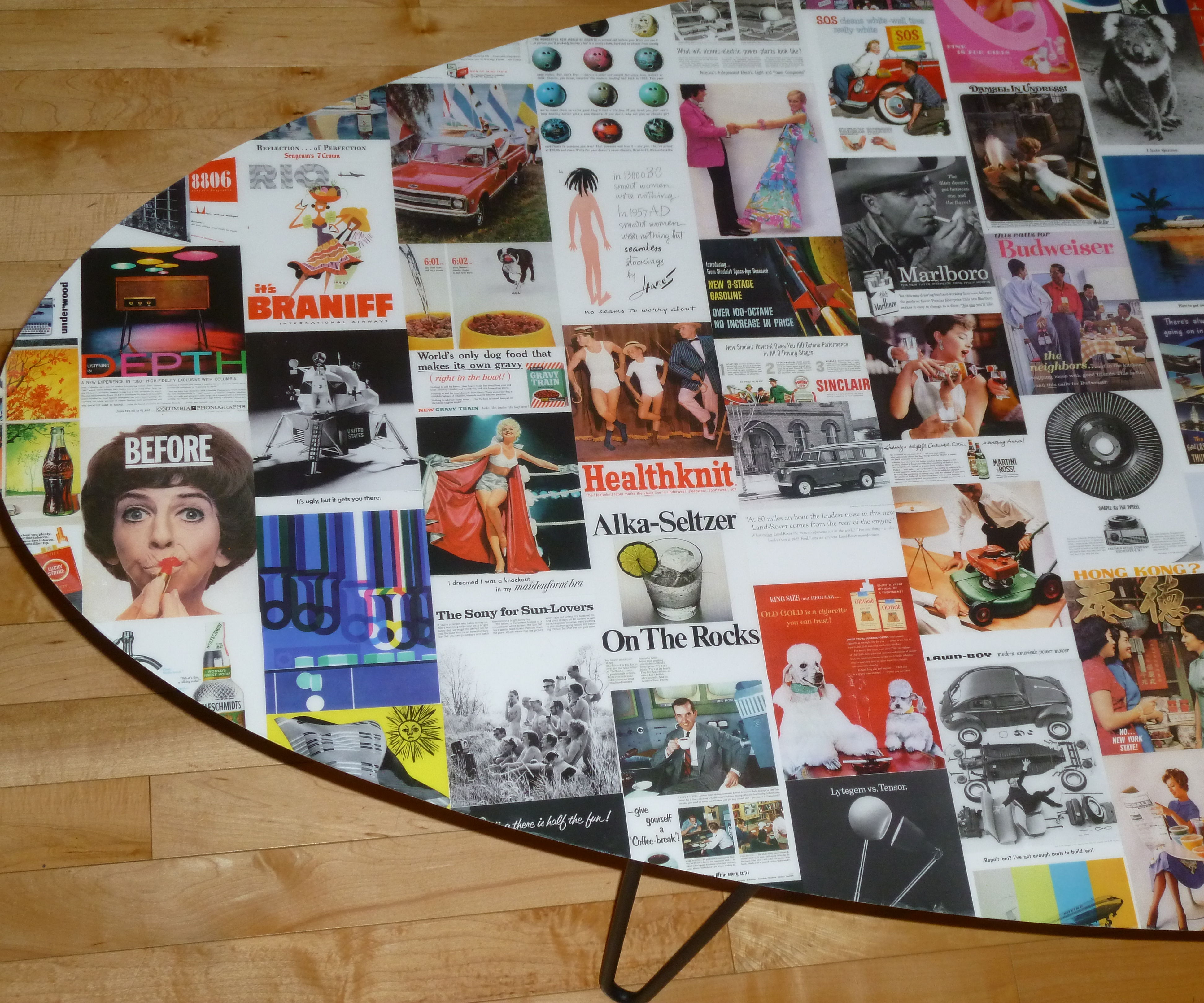** VINTAGE AD COFFEE TABLE **