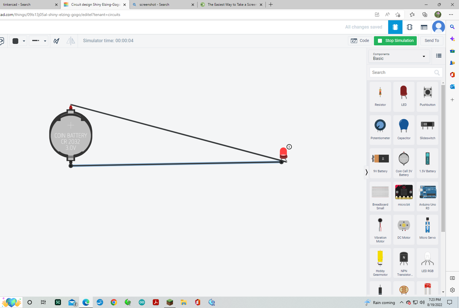 Learn to make an LED circuit on Tinkercad