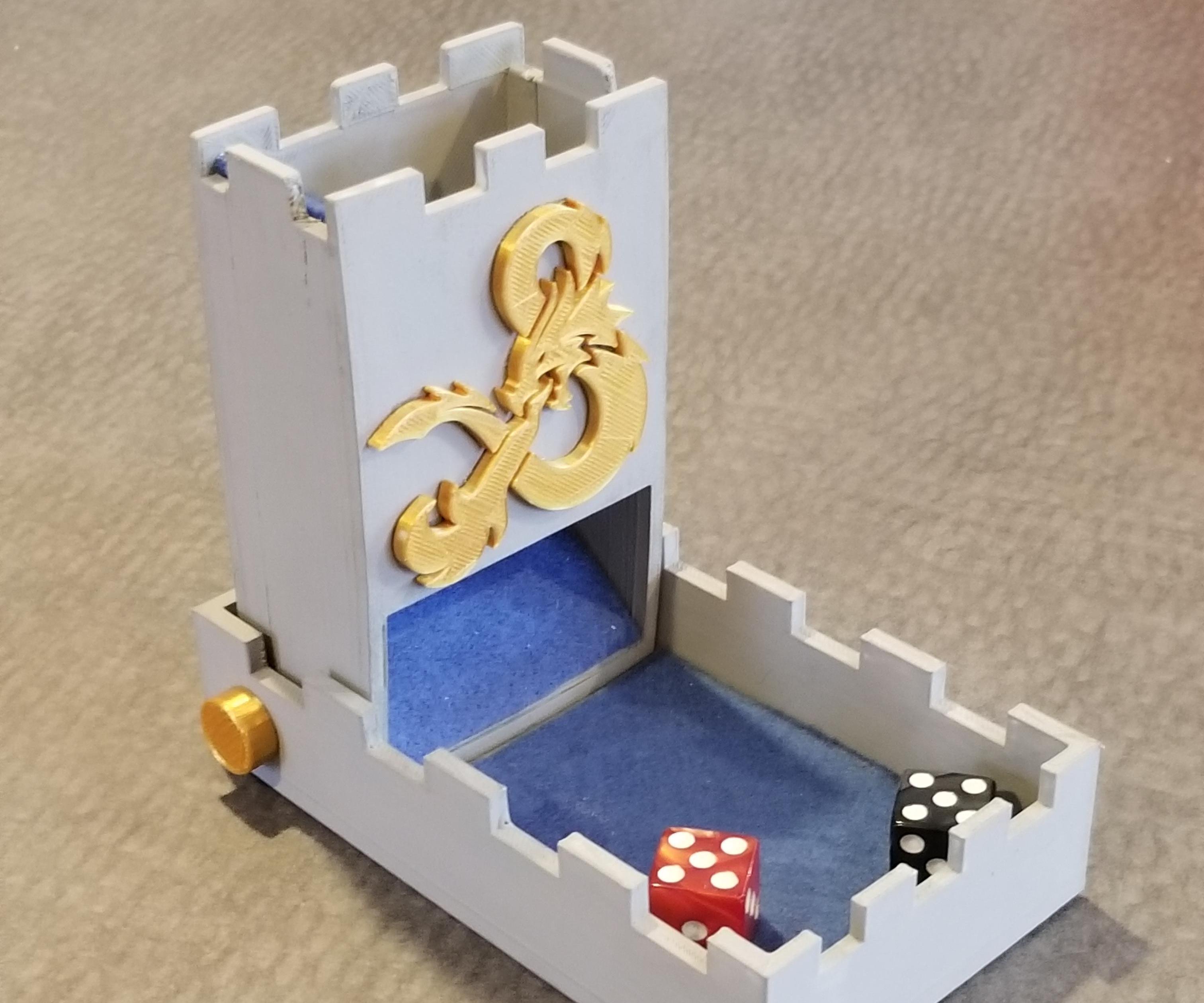 3d Printed Folding Castle Dice Tower With Tinkercad 