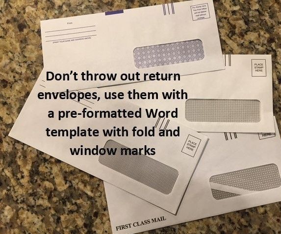 Re-purpose Return Envelopes for Personal Mail