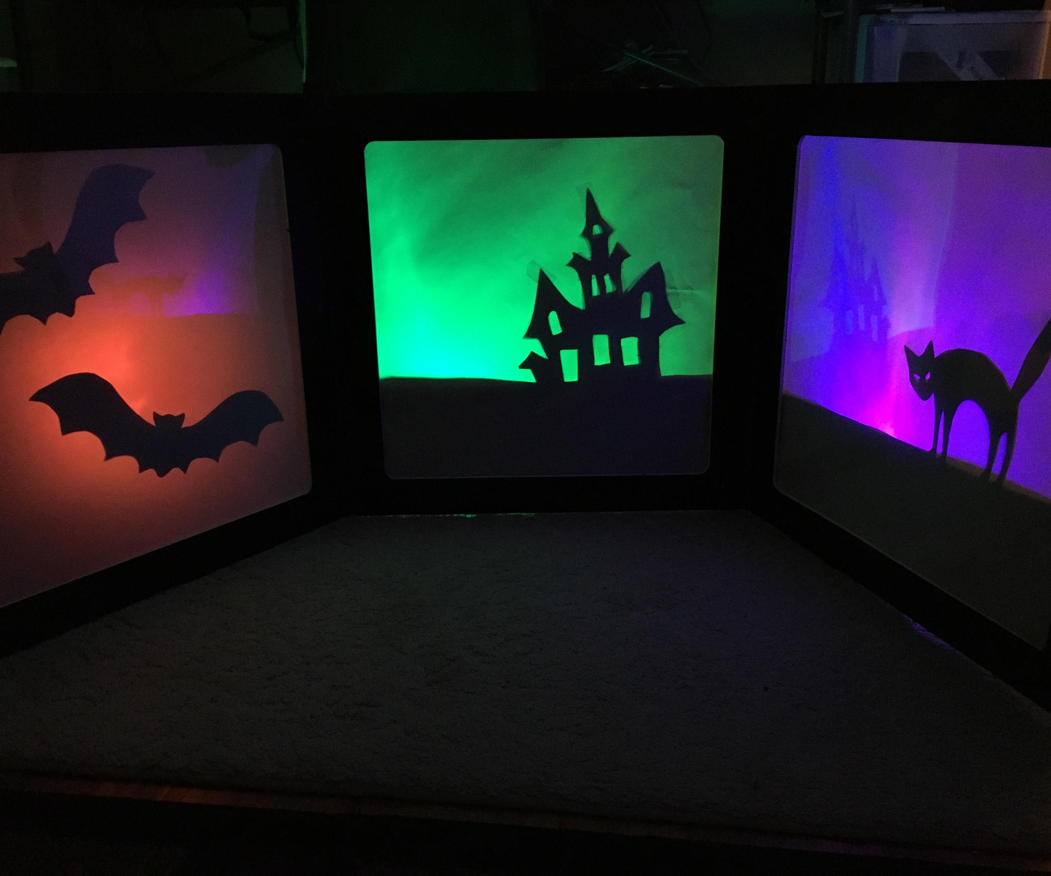 Spooky Shadowboxes: UpCycled Halloween Light Displays (Using Desk Shields)