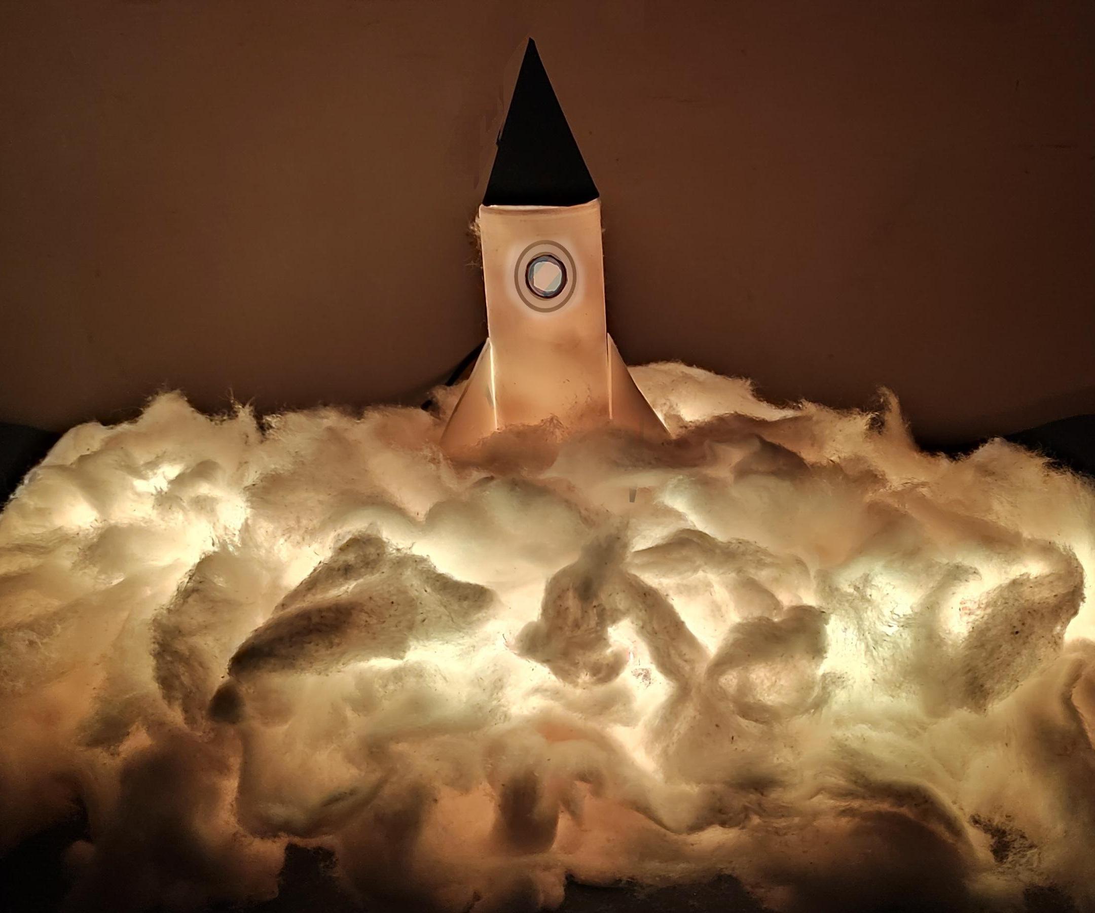 RGB Rocket Smoke Night Lamp (Bluetooth Controlled)