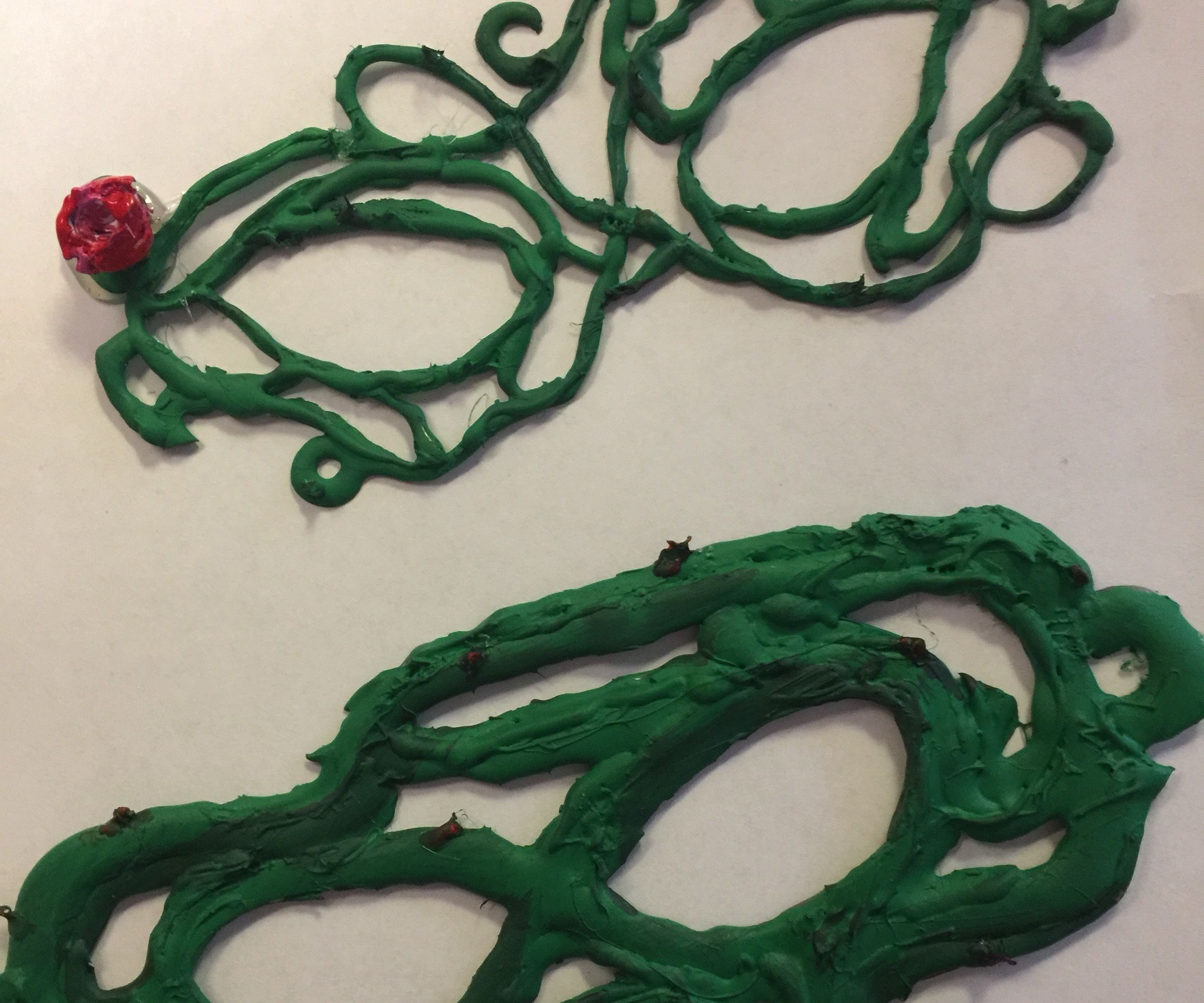 DIY Hot Glue Rose Vine Masquerade Masks